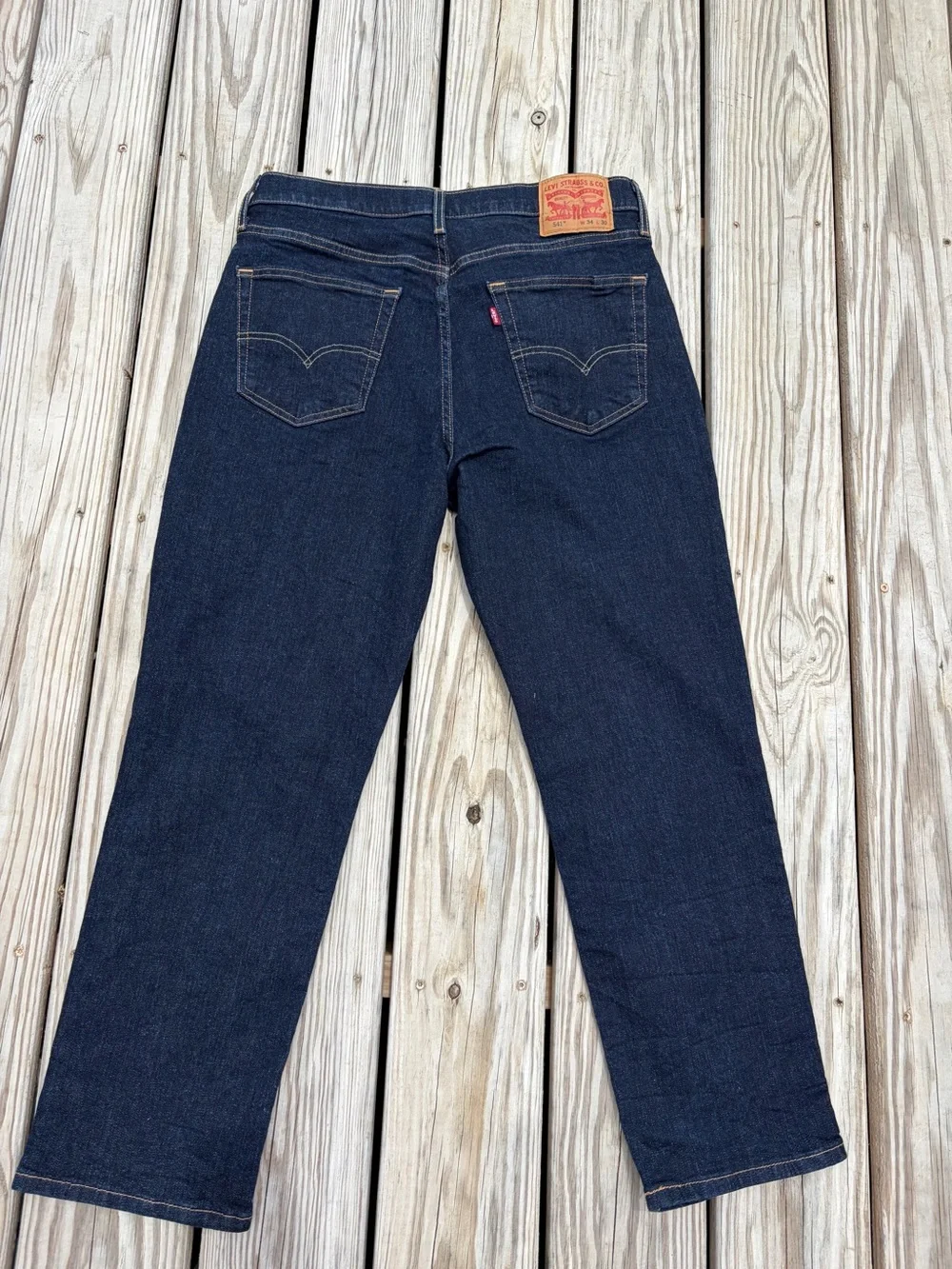 Levi's 541 Jeans Mens 34x30 Darkest Blue Athletic Tapered Denim Zip Fly 5 Pocket